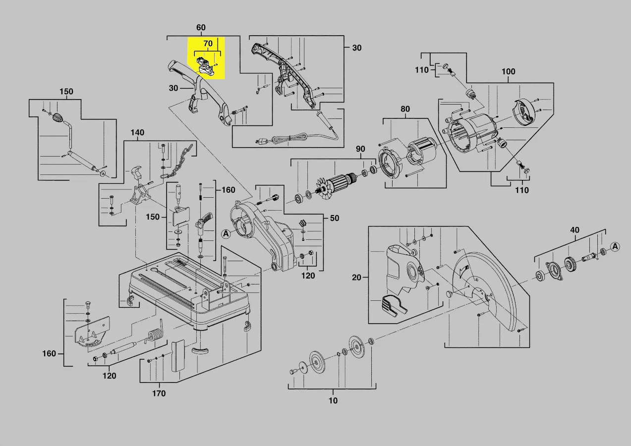 Interrupteur marche-arrêt réf. 210125625 AEG
